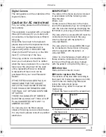 Preview for 3 page of Panasonic LUMIX DMC-FX8EB Operating Instructions Manual