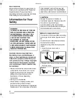 Предварительный просмотр 2 страницы Panasonic LUMIX DMC-FX8GC Operating Instructions Manual