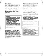 Preview for 2 page of Panasonic LUMIX DMC-FZ3GC Operating Instructions Manual