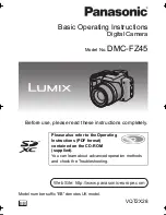 Предварительный просмотр 1 страницы Panasonic Lumix DMC-FZ45 Basic Operating Instructions Manual