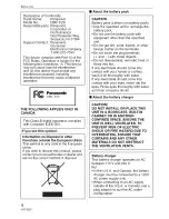 Preview for 4 page of Panasonic Lumix DMC-FZ8 Operating Instructions Manual