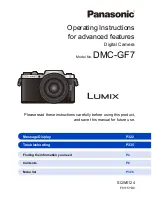 Panasonic Lumix DMC-GF7 Operating Instructions For Advanced Features предпросмотр