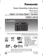 Preview for 1 page of Panasonic Lumix DMC-GH3 Basic Operating Instructions Manual