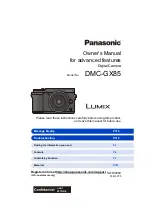 Panasonic Lumix DMC-GX80KEBK Owner'S Manual For Advanced Features предпросмотр