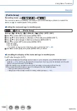 Предварительный просмотр 186 страницы Panasonic Lumix DMC-LX15 Operating Instructions For Advanced Features