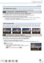 Предварительный просмотр 215 страницы Panasonic Lumix DMC-LX15 Operating Instructions For Advanced Features