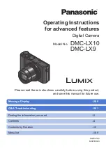 Panasonic LUMIX DMC-LX9 Operating Instructions For Advanced Features preview