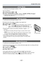 Предварительный просмотр 62 страницы Panasonic Lumix DMC-S2 Operating Instructions Manual