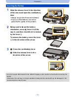 Предварительный просмотр 11 страницы Panasonic lumix DMC-SZ8 Owner'S Manual