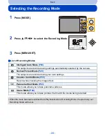 Предварительный просмотр 24 страницы Panasonic lumix DMC-SZ8 Owner'S Manual