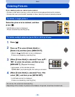 Предварительный просмотр 36 страницы Panasonic lumix DMC-SZ8 Owner'S Manual