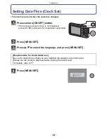 Preview for 24 page of Panasonic Lumix DMC-TS20 Operating Instructions Manual