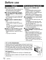 Preview for 12 page of Panasonic LUMIX DMC-TZ4 Operating Instructions Manual