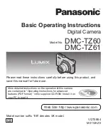 Предварительный просмотр 1 страницы Panasonic Lumix DMC-TZ60 Basic Operating Instructions Manual