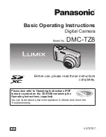 Предварительный просмотр 1 страницы Panasonic Lumix DMC-TZ8 Operating Instructions Manual