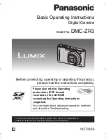 Предварительный просмотр 1 страницы Panasonic Lumix DMC-ZR3 Basic Operating Instructions Manual