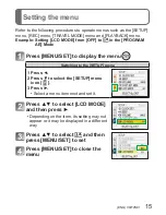 Предварительный просмотр 15 страницы Panasonic Lumix DMC-ZS5 Basic Operating Instructions Manual