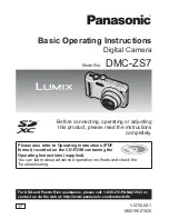 Panasonic Lumix DMC-ZS7 Basic Operating Instructions Manual preview