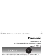 Panasonic Lumix H-X015 Owner'S Manual preview