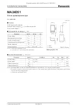 Panasonic MA24D51 Specification Sheet preview