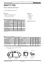 Panasonic MA271110G Specification Sheet preview