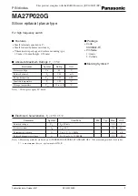 Preview for 1 page of Panasonic MA27P020G Specification Sheet