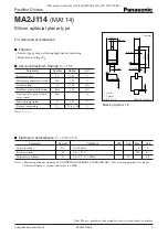 Preview for 1 page of Panasonic MA2J114 (MA114) Specifications