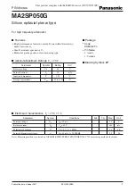 Preview for 1 page of Panasonic MA2SP050G Specification Sheet