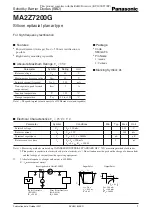 Preview for 1 page of Panasonic MA2Z7200G Specification Sheet