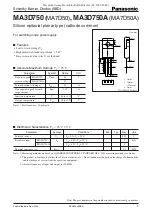 Panasonic MA3D750 Specification Sheet preview