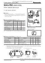 Panasonic MA3J700 Specification Sheet preview