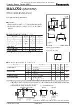 Preview for 1 page of Panasonic MA3J702 Specification Sheet