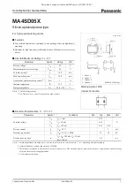 Preview for 1 page of Panasonic MA4SD05X Specification Sheet