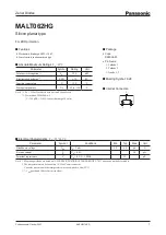 Panasonic MALT062HG Specification Sheet preview