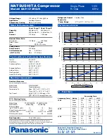 Panasonic Matsushita DA51C72RCU6 Specification Sheet preview