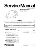 Предварительный просмотр 1 страницы Panasonic MC-CG475-BE7A Service Manual