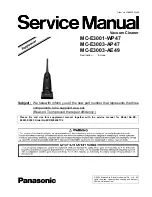 Panasonic MC-E3001-WP47 Supplemental Service Manual preview