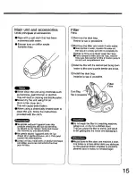 Предварительный просмотр 15 страницы Panasonic MC3900 - CANISTER VACCUM Operating Instructions Manual