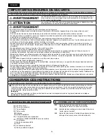 Предварительный просмотр 6 страницы Panasonic MCCG381 - CANISTER VACUUM - MULTI LANGUAGE Operating Instructions Manual