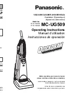 Предварительный просмотр 1 страницы Panasonic MCUG509 - UPRIGHT VACUUM - MULTI LANGUAGE Operating Instructions Manual