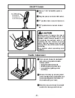 Предварительный просмотр 26 страницы Panasonic MCUG787 - PLATINUM UPRIGHT VACUUM Operating Instructions Manual