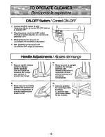 Предварительный просмотр 12 страницы Panasonic MCV110 - COMMERCIAL VACUUM Operating Instructions Manual