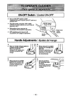 Предварительный просмотр 12 страницы Panasonic MCV210 - COMMERCIAL VACUUM Operating Instructions Manual