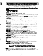 Preview for 5 page of Panasonic MCV3110 - COMMERCIAL VACUUM Operating Instructions Manual