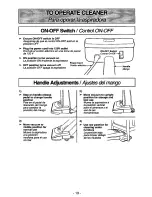 Предварительный просмотр 13 страницы Panasonic MCV315 - COMMERCIAL VACUUM Operating Instructions Manual