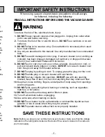 Предварительный просмотр 5 страницы Panasonic MCV5110 - COMMERCIAL VACUUM Operating Instructions Manual