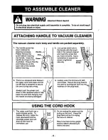 Предварительный просмотр 6 страницы Panasonic MCV5117 - UPRIGHT VACUUM-QKDR Operating Instructions Manual