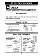 Предварительный просмотр 9 страницы Panasonic MCV5117 - UPRIGHT VACUUM-QKDR Operating Instructions Manual