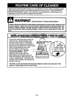 Предварительный просмотр 12 страницы Panasonic MCV5237 - UPRIGHT VACUUM-QKDR Operating Instructions Manual