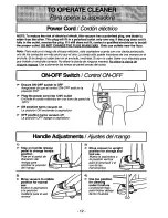 Preview for 12 page of Panasonic MCV5257 - UPRIGHT VACUUM Operating Instructions Manual